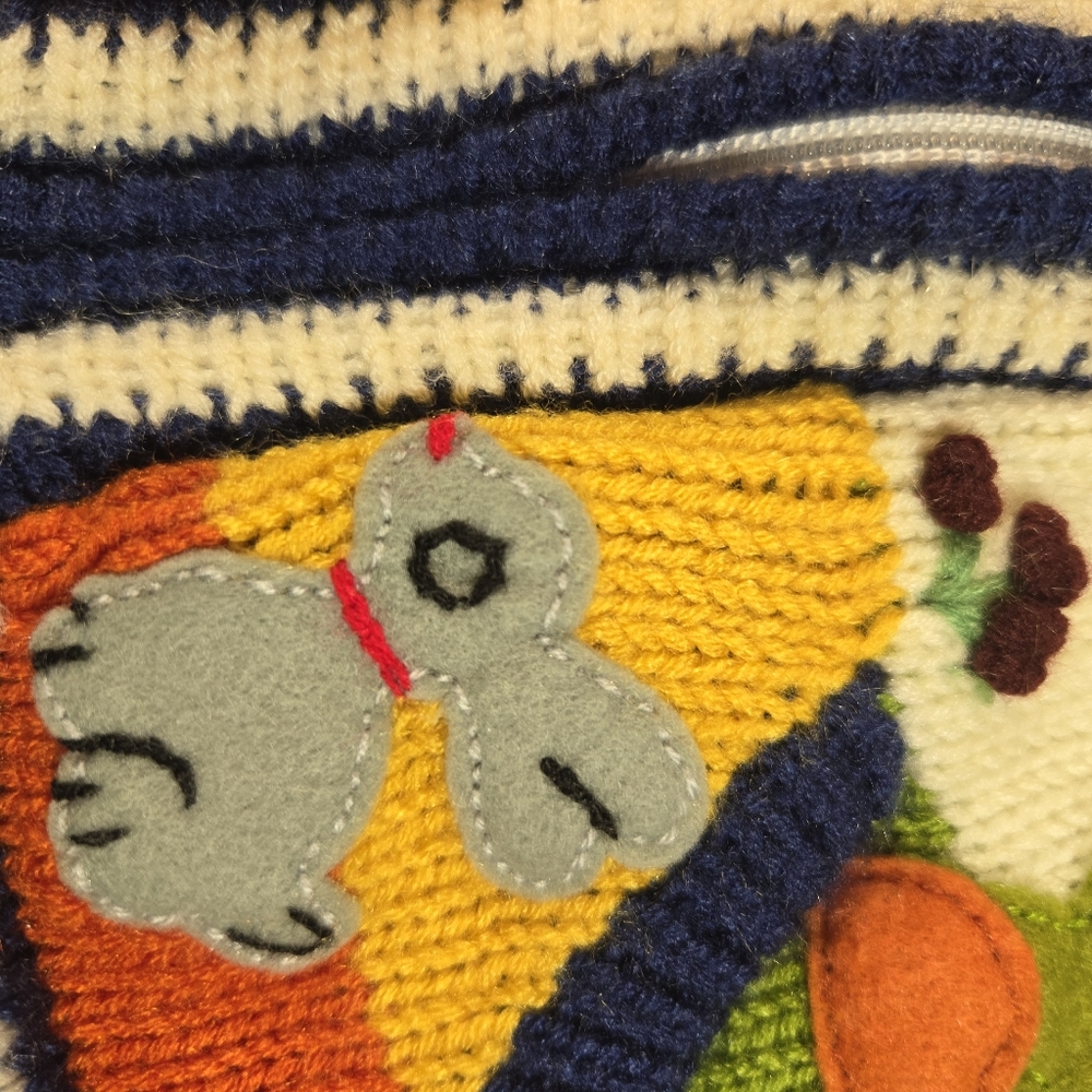 Kid’s Rainbow Peruvian Wool Sweater Zipper Cardigan Embroidered Hooded Sz 0 - Picture 7 of 10